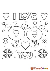 I love you Valentines doodle