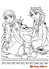 Elsa Anna and Olaf