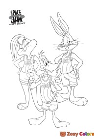 Bugs, Duffy and Lola posing - Space Jam: A new legacy