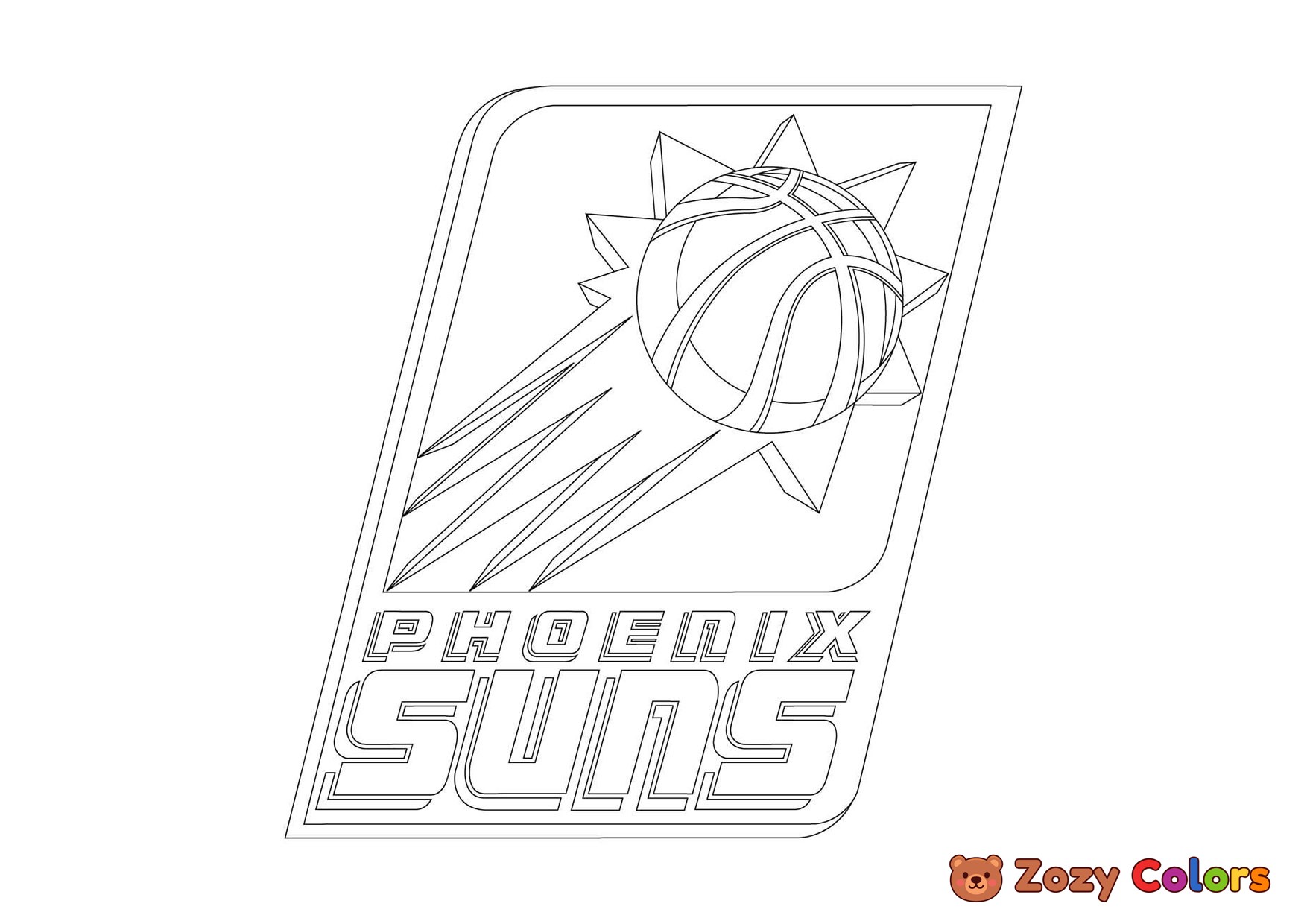 Free phoenix suns logo coloring page