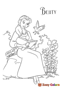 Princess Belle reading a book