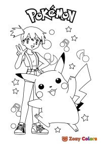 Misty and Pikachu - Pokemon
