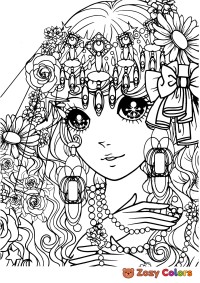 Girl-8 coloring page for Adults