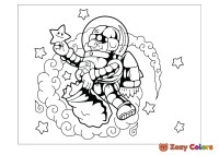Astronaut picking stars