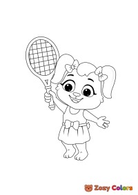 Bunny playing tennis