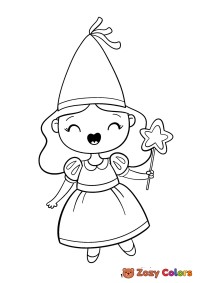 Fairy with a hat and magic wand