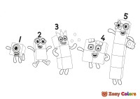 One to five Numberblocks