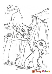 Simba and Nala playing