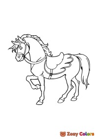 Horse with a saddle