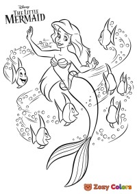 Ariel playing with fish