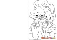 Cute bunnys Easter card