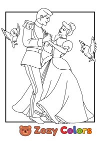 Cinderella and prince dancing