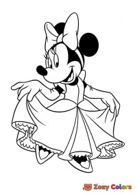 Minnie Mouse in dress dancing