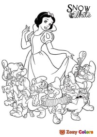 Snow White with Dwarfs dancing