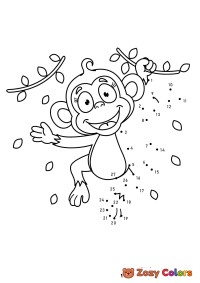 Monkey swinging dot the dots