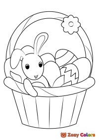 Easter basket with a rabbit