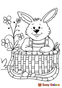 Easter bunny in a basket