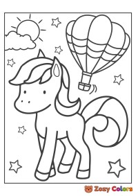 Pony with hot balloon
