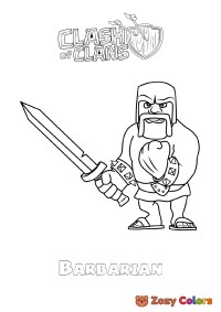 Barbarian with sword from Clash of Clans