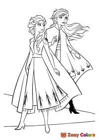 Elsa and Anna posing