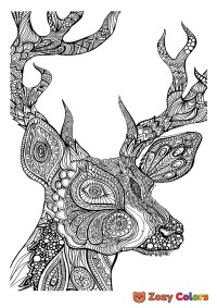 Deer coloring page for adults
