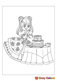 Princess with cake