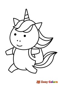 Unicorn with a backpack