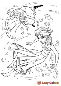 Elsa and Anna  falling
