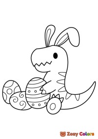 Easter T-rex with eggs