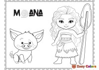 Cute Moana and Pua