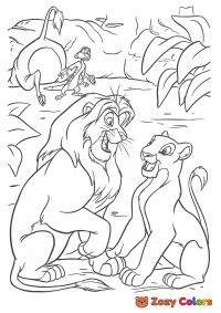 Nala and Simba reuniting