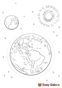 Earth moon and sun