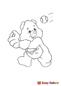 Teddy bear playing catch