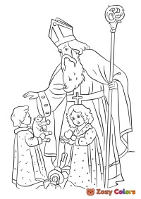 Saint Nicholas with kids