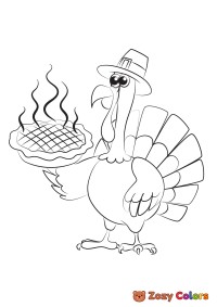 Thanksgiving turkey with a pie