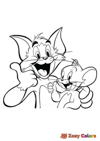 Tom and Jerry smiling