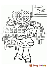 Kid on Hanukkah