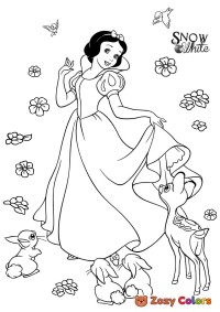 Snow White with animals
