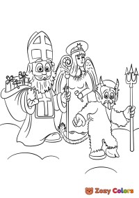 Saint Nicholas with helpers