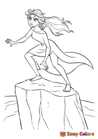 Elsa on a cliff