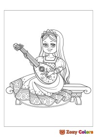 Princess playing guitar