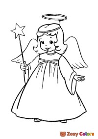 Christmas angel with a wand