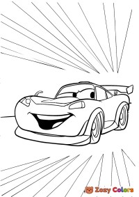Lightning McQueen's going fast