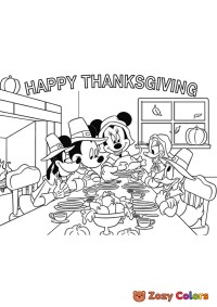 Thanksgiving Mickey Mouse family