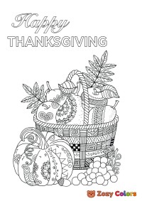 Thanksgiving basket of food