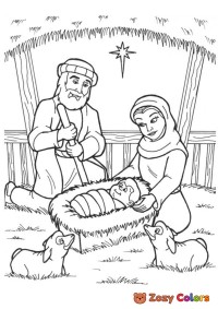 Advent baby Jesus with Mary and Joseph