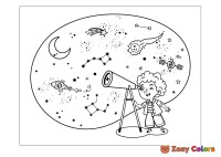 Boy exploring space
