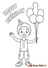 Happy Birthday boy with ballons