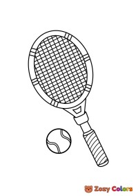 Tennis racket and ball