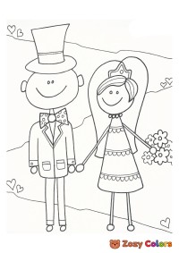 Doodle wedding couple